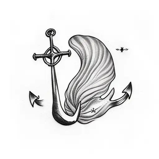 Mermaid Tail And An Anchor
