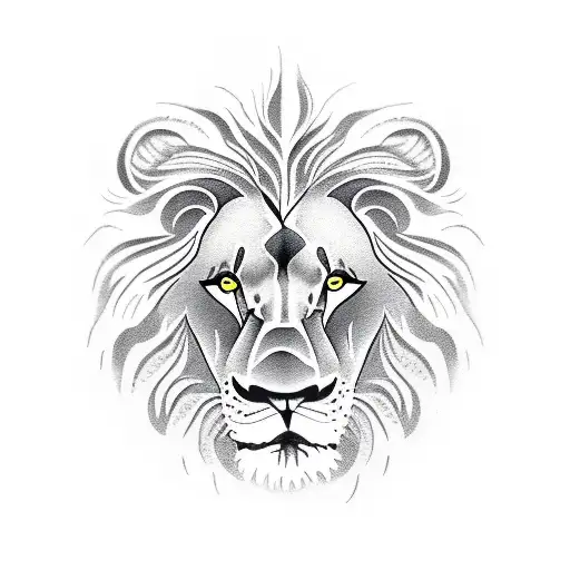 Lion With Maine And His Two Cubs