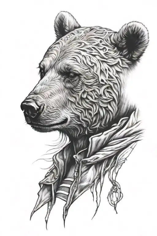 Girl Wearing A Bear Head