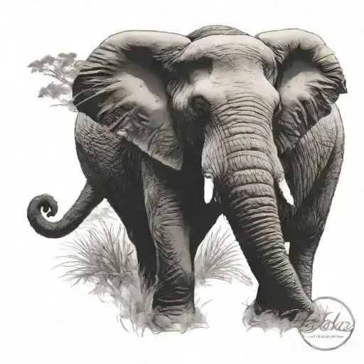 Elephant Silhouette With Anouk