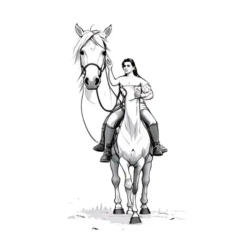A Man And A Woman On A Horse