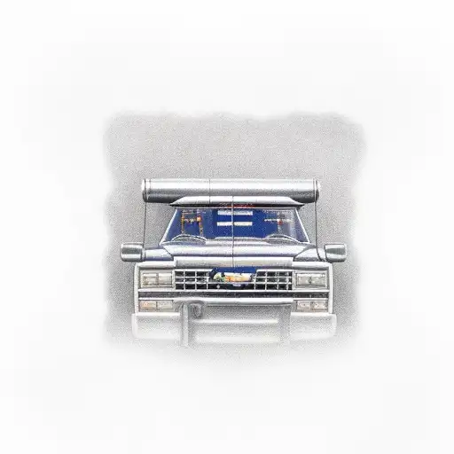 A Realistic Portrait Of Your 1996 Chevy Truck Surrounded By Rebel Flags