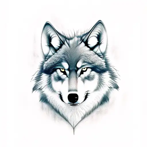 Realistic Wolf With Red Eyes