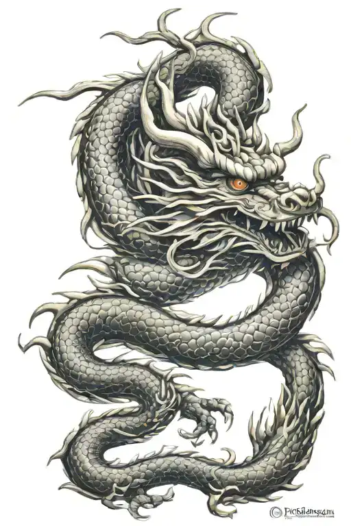 Ink Chinese Dragon Wrapped