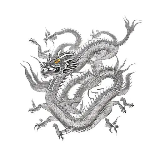 Twined Chinese Dragons