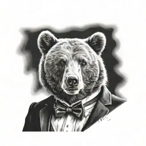 Adolescent Bear In A Tuxedo