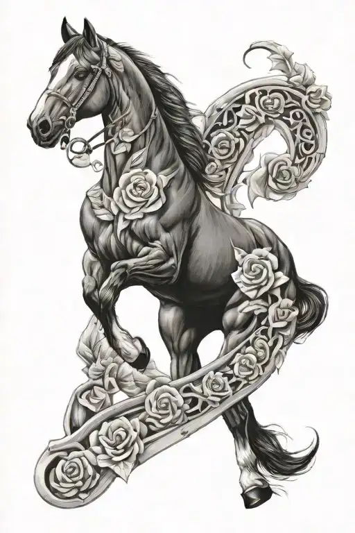 Equine Jack Roses Music Notes Horse Shoe Transforming