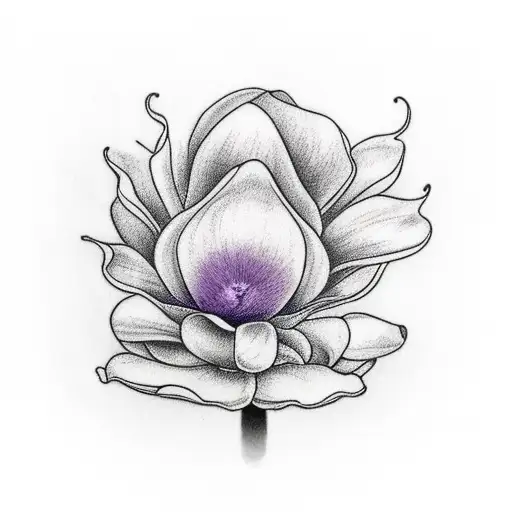 Magnolia Flower On Fire Fading Into Ravens