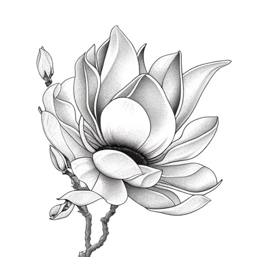 Magnolia Flower On Fire