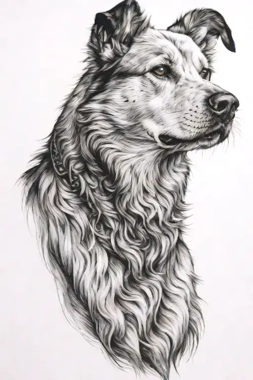 Dog Head Looking Side View