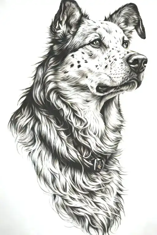 Dog Head Looking Side View