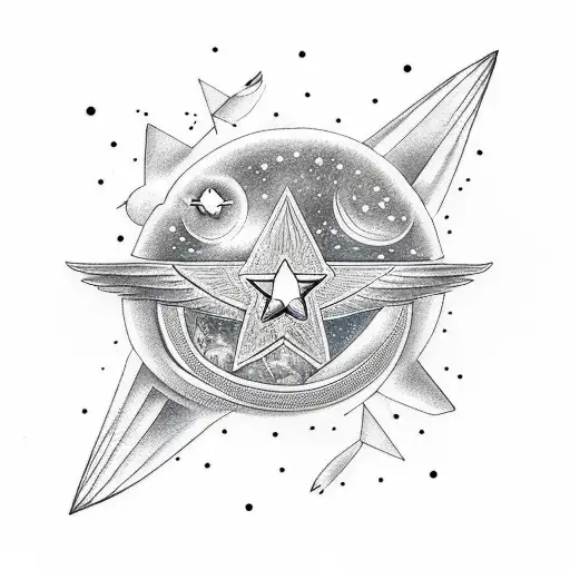 Shooting Stars With Wing Angel