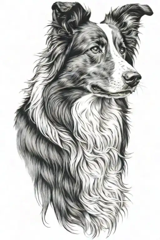 Boarder Collie Looking Side Profile