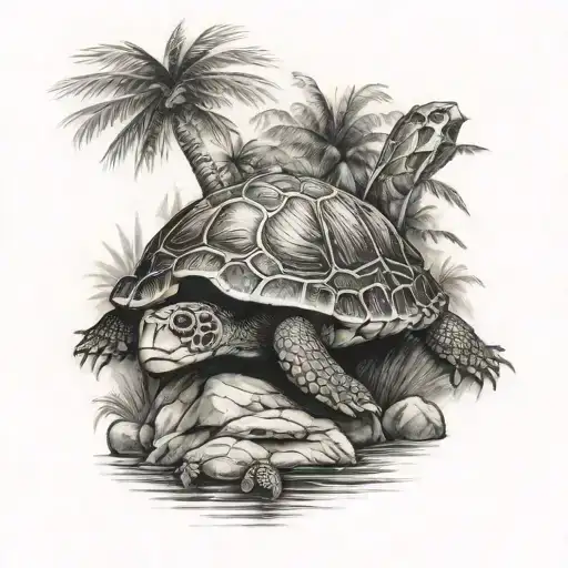 Taino Turtle Tattoo Design