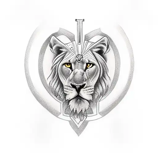 Christian Cross Lion Holly Marry