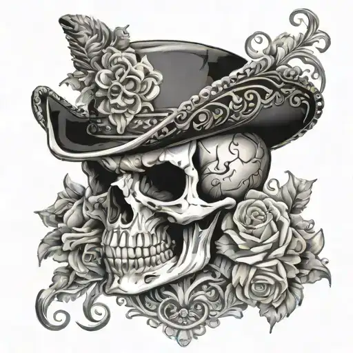 I Want A Scary Skull Witha Fancy Hat With The Words Pride Company