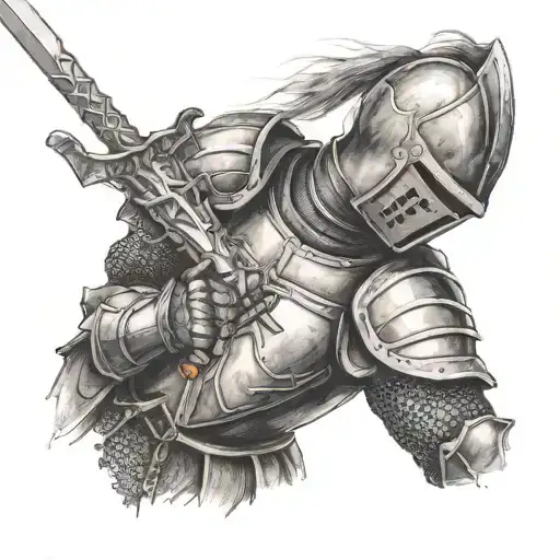 Knight Holding A Sword