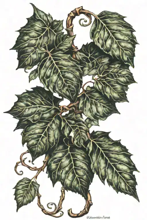 Leaves On A Vine Winding