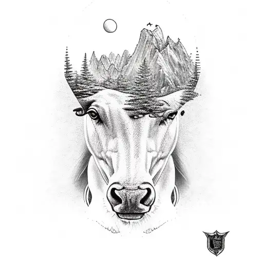 Cowboy Riding Into Mountains