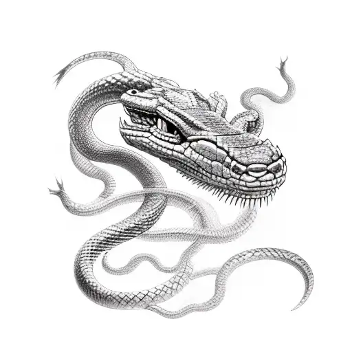 Dragen And Snake With Initials