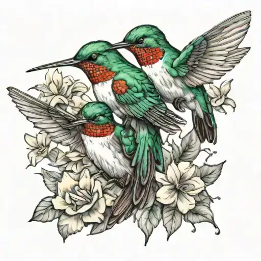 Hummingbirds Mom And Babies