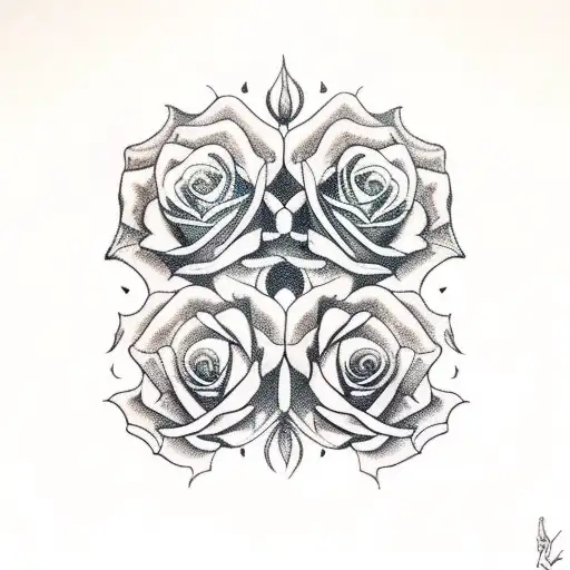 Raven On Skulls With Roses And Sunflowers