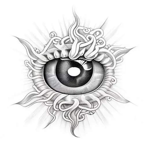 Medusa Eye With Sun Light