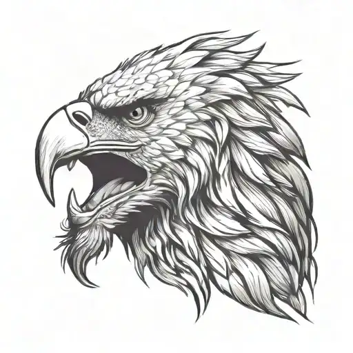 Eagle Lion Head Profile Holding
