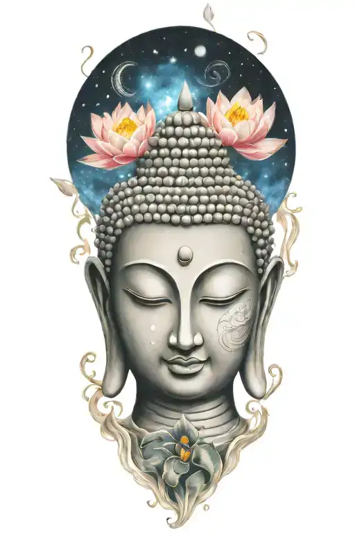 Buddha Floating Galaxy Lotus