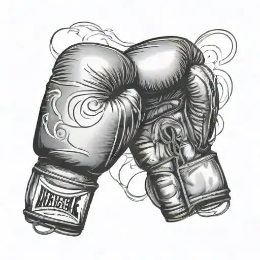 Boxing Gloves Black And White With Withe Background