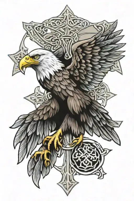 Polish Eagle Celtic Catholic Cross