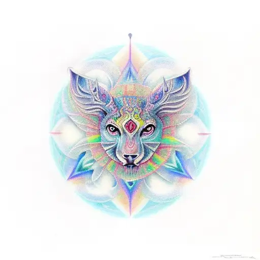 A Psychedelic Animal With Sacred Geometry Patterns