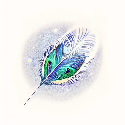 Peacock Feather Followed By Infinity Symbol With In 2 Inch Size