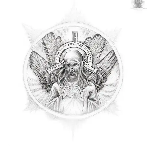 A Realistic Depiction Of A Religious Scene With Angels And Demons In A Cosmic Setting