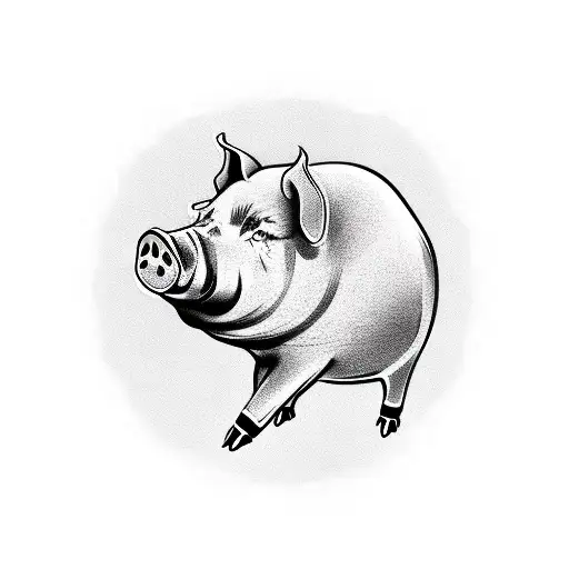 Pig Sleeping On A Cloud