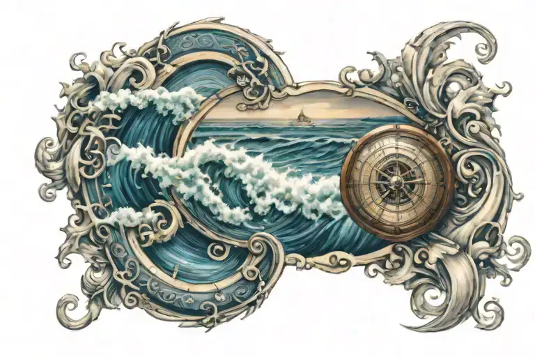 Ocean Waves And Compasss