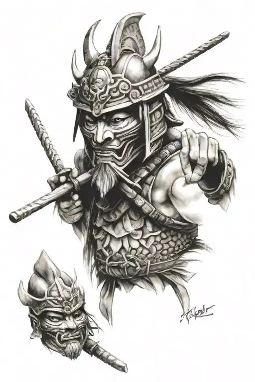 Warrior Fight Samurai Mask