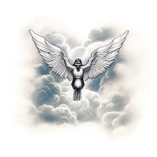 Icarus Flying In Clouds