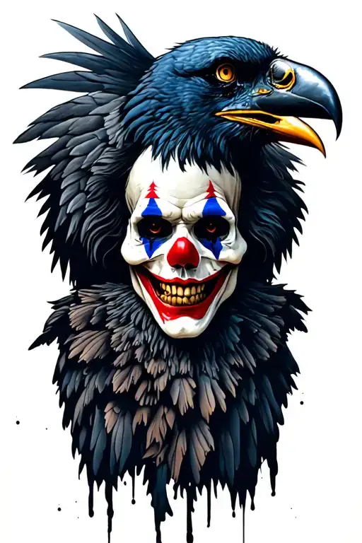 Death As A Clown With A Surprise Twist Incorporate A Raven