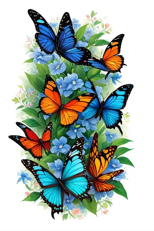 Aami In Malayalam Calligraphy With Butterflies Flying