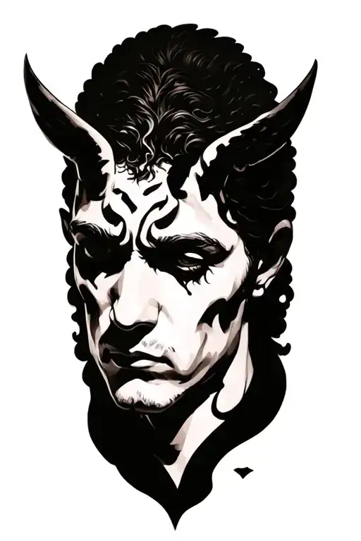 Angel Looking At His Devil Shadow