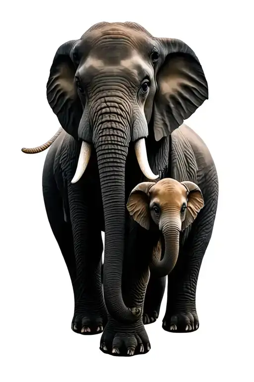 Elephant And Babies