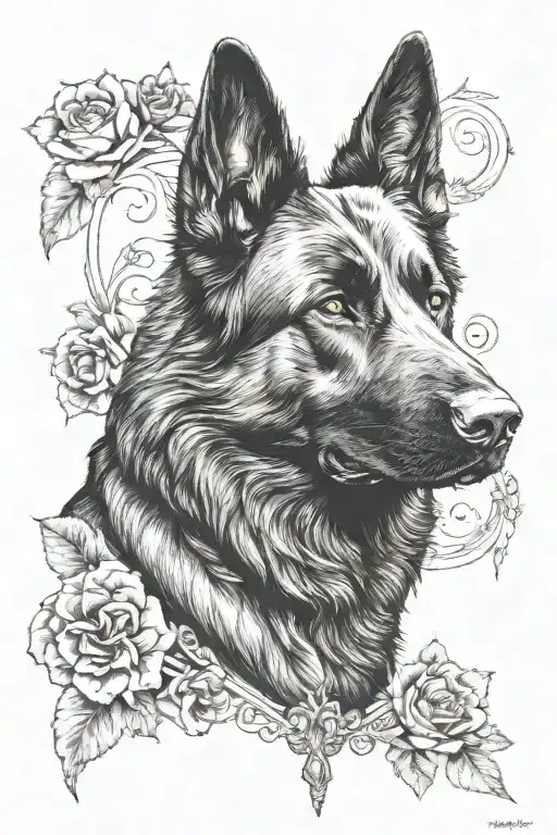 Protective Black German Shepherd