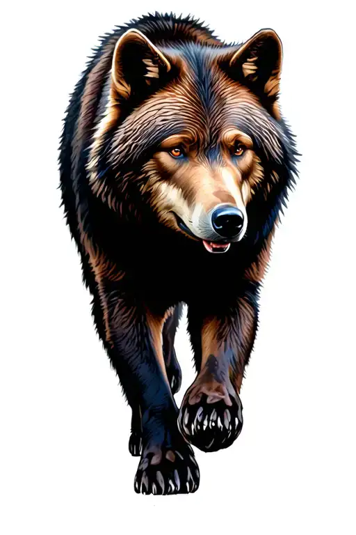 Bear And Wolf Walking