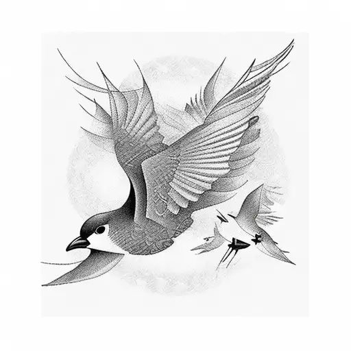 A Music Sheet Transforming Into A Flock Of Birds Flying Towards Freedom