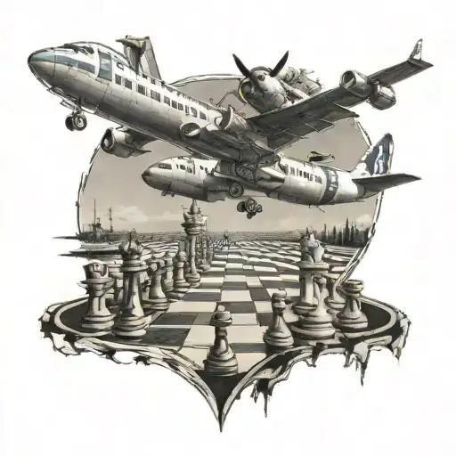 Chess Road With Joker Leading To An Airplane