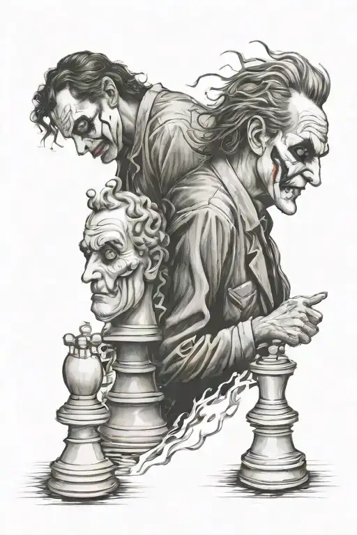 Chess Warp Road Winding Joker Facing Backwards Holding Hands