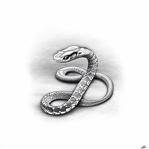 Snake Rapped Around The Letter X