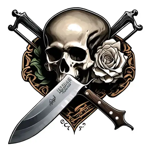 Chef Knives Crossed Skull