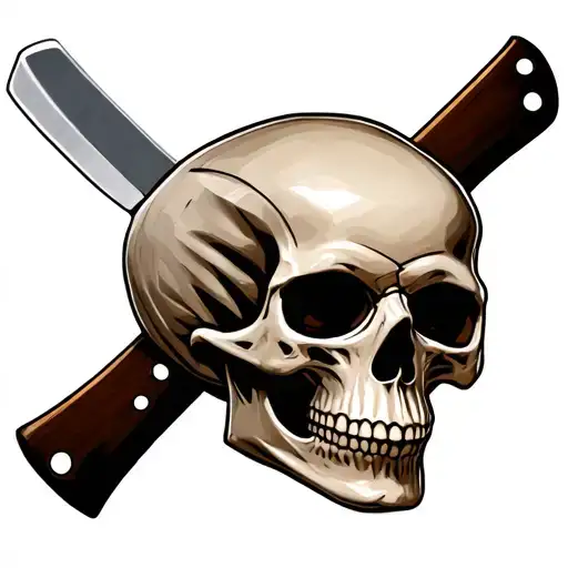 Skull And Crossed Chef Knives